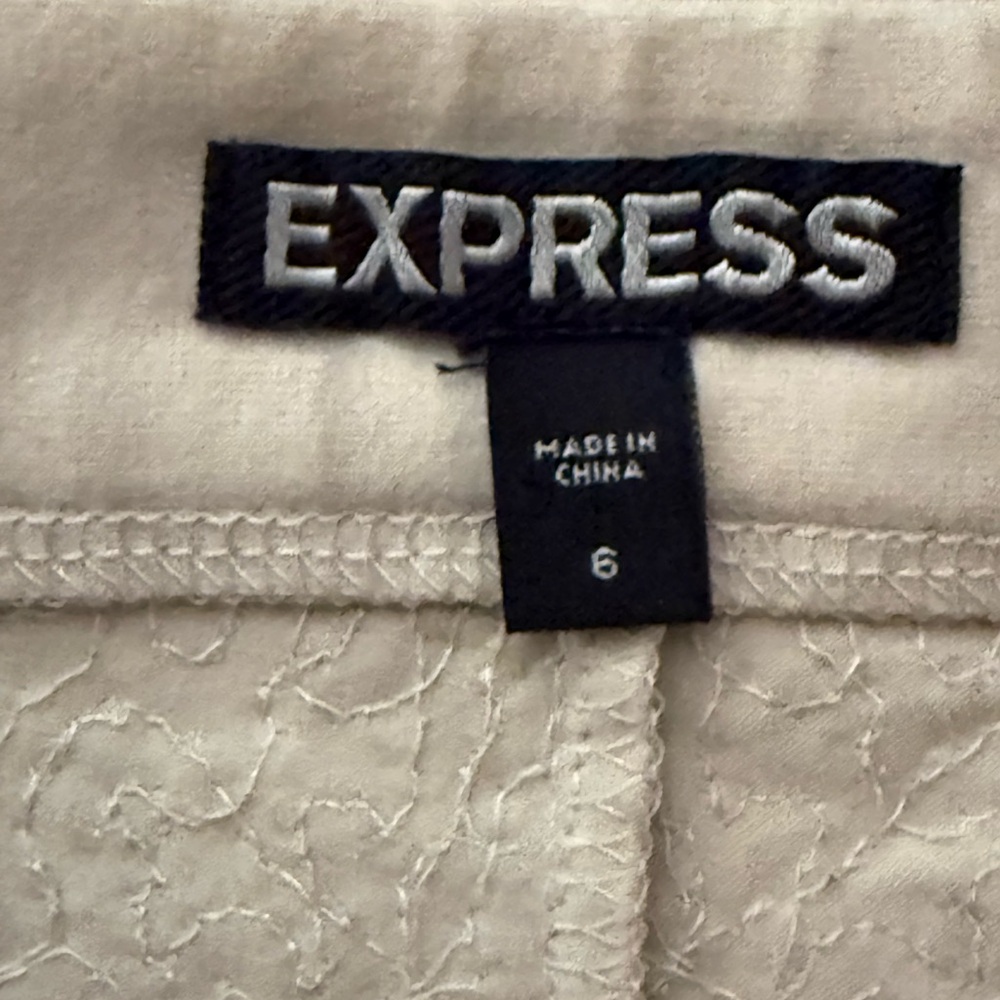 Express High Waist Sequin Silver Shorts - Picture 3 of 6